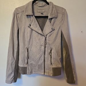 Marrakech Faux Suede Moto Jacket Gray XS